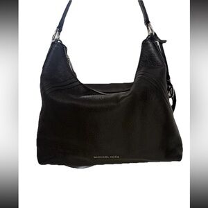 Michael Kors Large Leather Shoulder Bag Black Pre-Owned Good Condition
